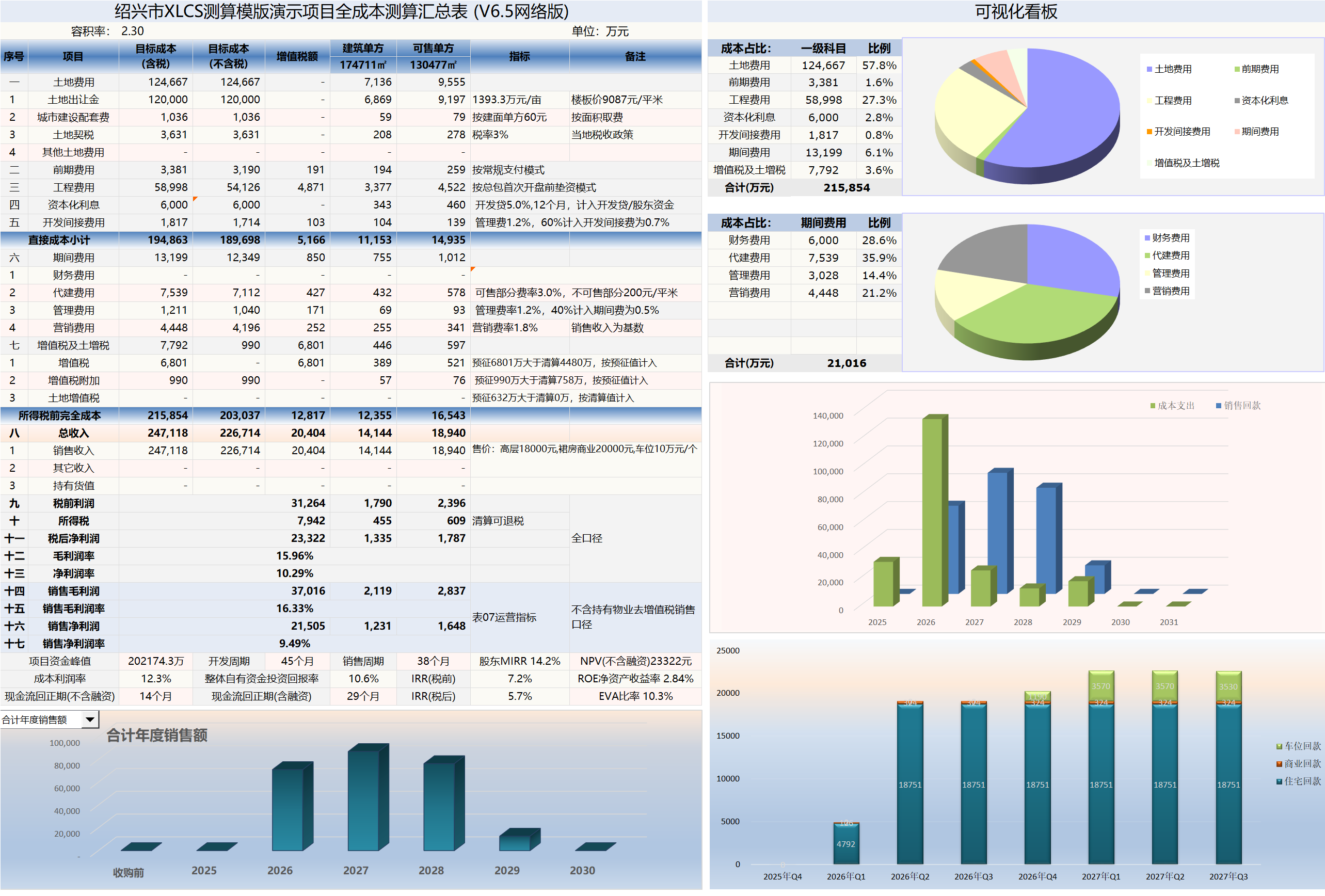 XLCS v6 Xilu Project Full Cost Calculation Preview